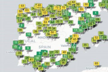 Reducción drástica de los valores de contaminación en la Península Ibérica